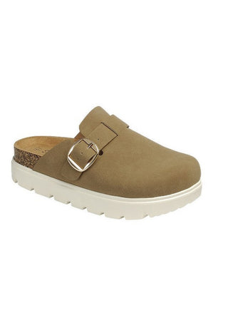 Taupe Platform Clogs