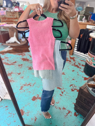 Washed Ribbed Tank Top