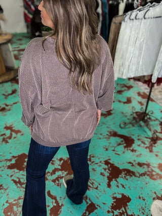 Striped Knit Sweatshirt