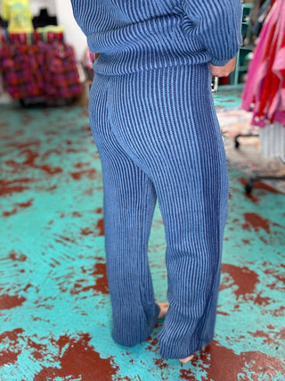 Two Tone Rib Set - navy