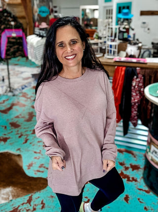 Baylee's Mauve Casual Pullover
