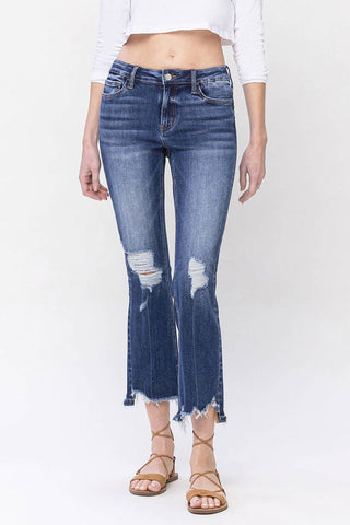 Schools Out Mid-Rise Crop Kick Flare Jeans
