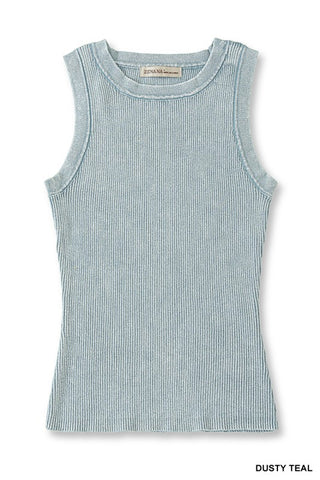 Washed Ribbed Tank Top