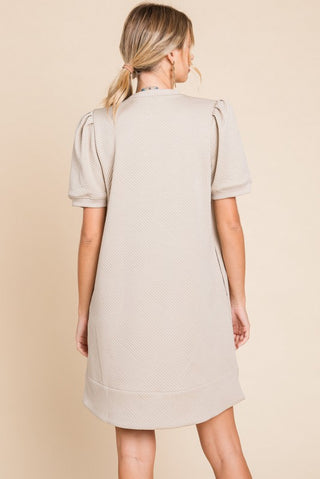 LT Taupe Textured Dress | 1X - 3X