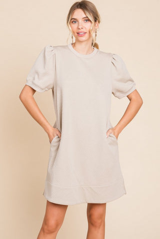 LT Taupe Textured Dress | 1X - 3X