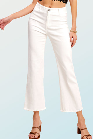 Soft Washed High Rise Cropped Flares