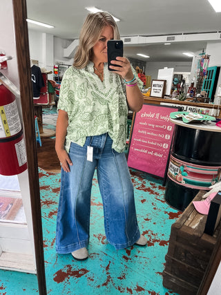 Botanical Print Mixed Top