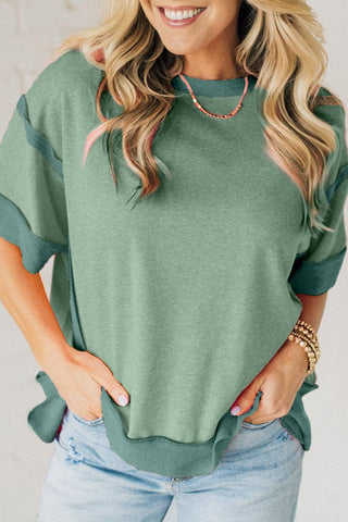 Colorblock Reverse Seam Summer Top
