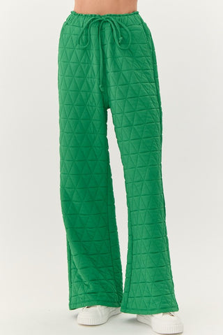 Green Quilted Pants