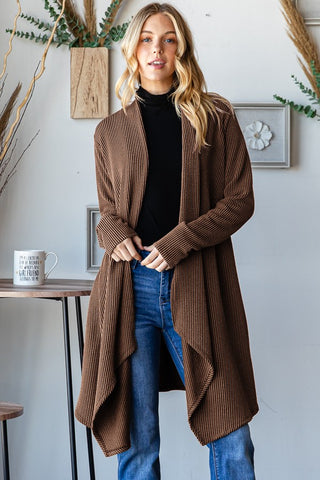 Urban Ribbed Cardigan - Camel