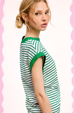 Nautical Cap Sleeve Striped Top