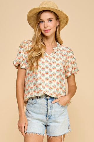 Geometric Printed Top