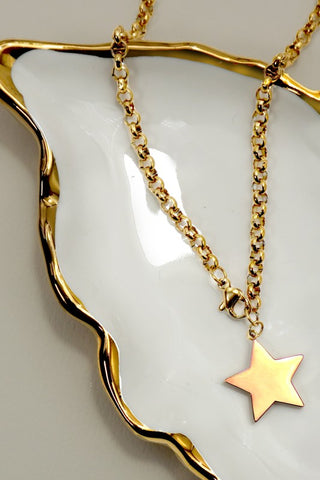 18K Stainless Steel Tarnish Free Star Necklace