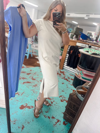 Round Neck Midi Dress