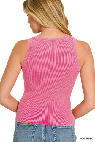 Washed Ribbed Tank Top