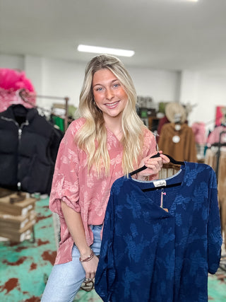 Floral Burnout Top - Rose