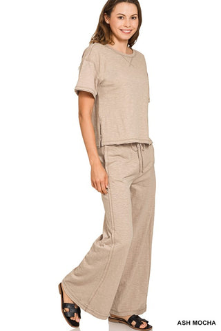 Cotton Slub Tee and Pant Set