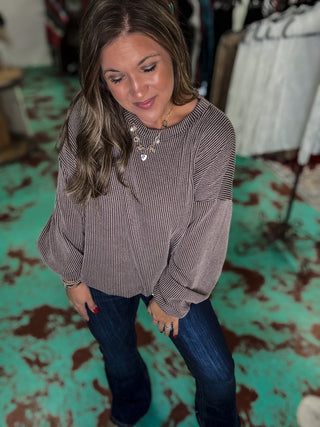 Striped Knit Sweatshirt