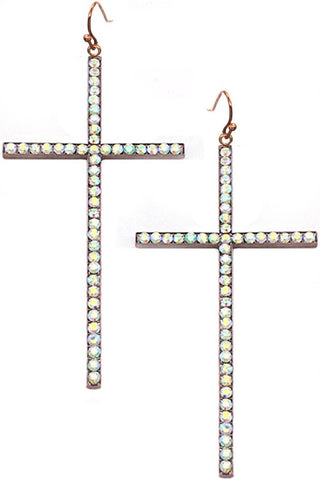 Rhinestone Cross Earrings