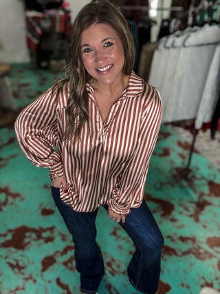 Dusty Rose Button Down Blouse