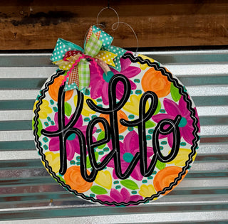 Hello Bright Floral Hanger