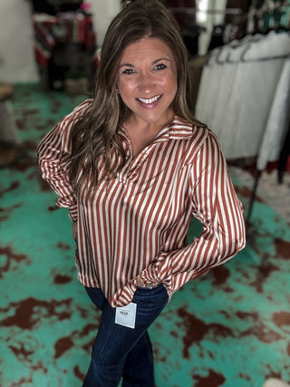 Dusty Rose Button Down Blouse