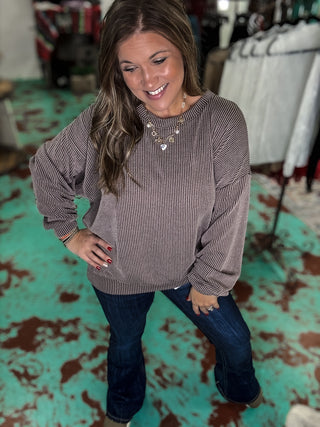 Striped Knit Sweatshirt