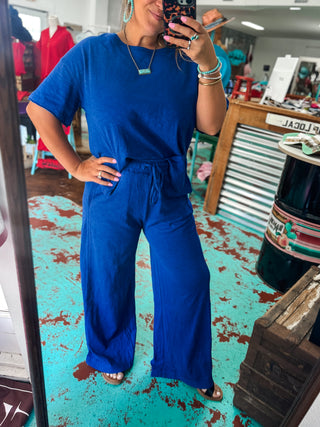 Cotton Slub Tee and Pant Set