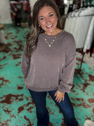 Striped Knit Sweatshirt