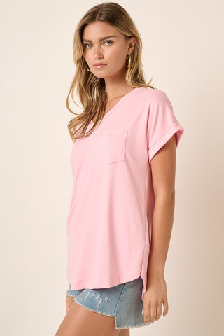 V-neck Pocket Dolman Top