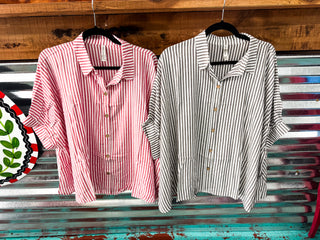 Rayo Striped Short Sleeve Button Up Shirt