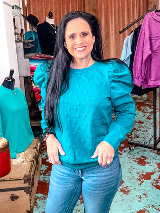 Jacquard Round Neck Top