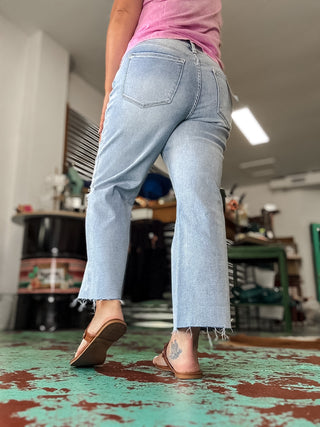 High Rise Slim Cropped Leg Jeans