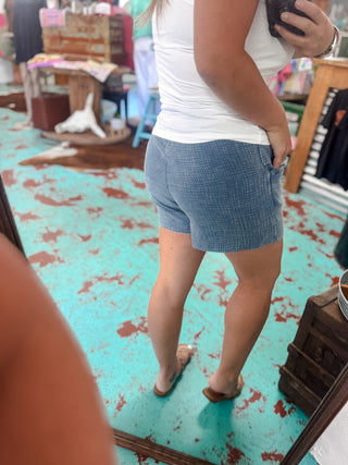Washed Gauze Frayed Hem Shorts