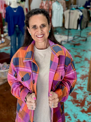 Burst Plaid Shacket