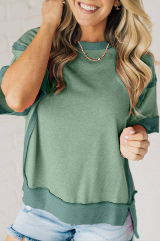 Colorblock Reverse Seam Summer Top