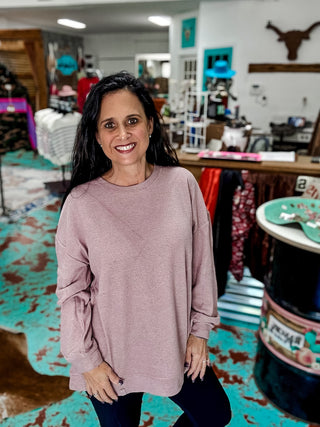 Baylee's Mauve Casual Pullover
