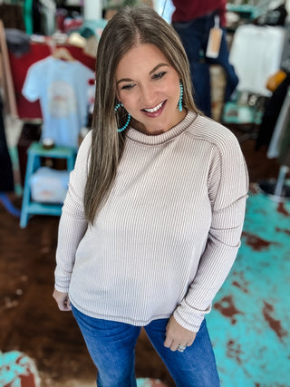 Rib Raw Boat Neck Top NEW