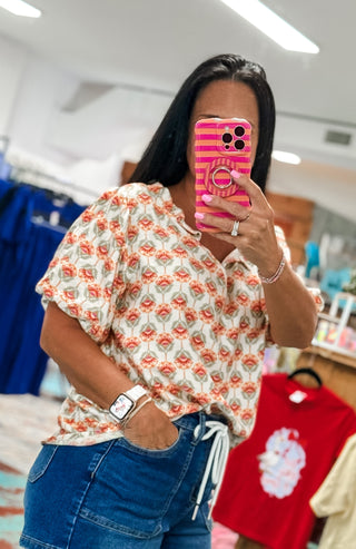 Geometric Printed Top