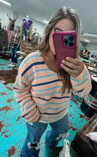 Blakely Scalloped Striped Sweater