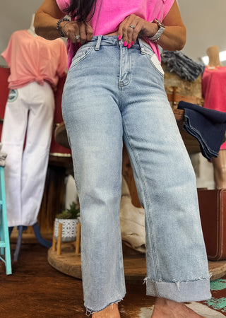 High Rise Slim Cropped Leg Jeans