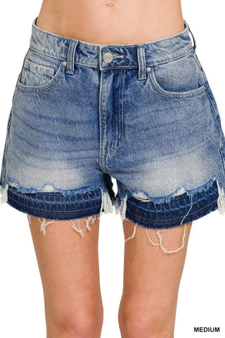 Distressed Double Hem Shorts