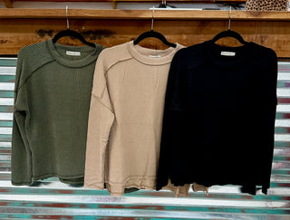 Rib Raw Boat Neck Top