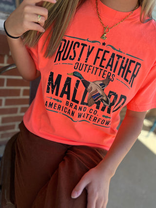 Rusty Mallard Tee - Neon Orange