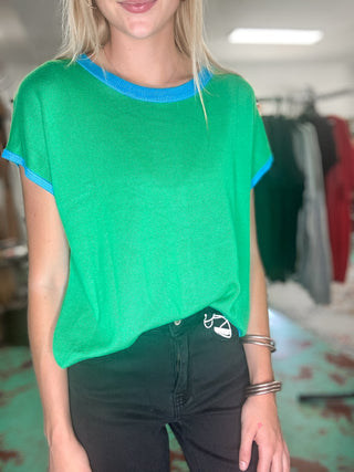 Contrast Sweater Top