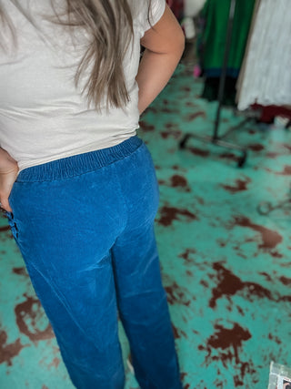 Elastic Wide Leg Waistband Pants