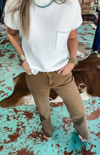 Acid Cutoff Straight Pants NEW