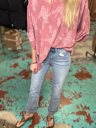 High Rise Slim Wide Leg Jeans