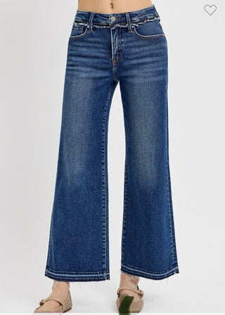 Jason High Rise Ankle Wide Jeans