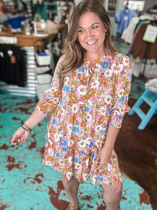 Pink Mix Floral Dress